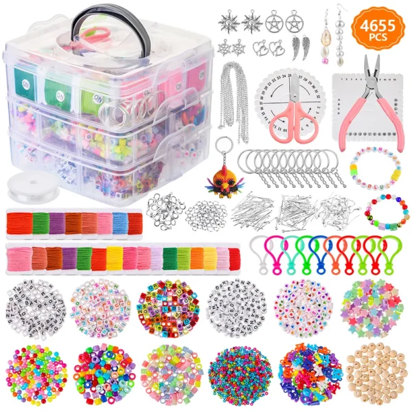 Permanent Jewelry Kit with Beads, Wire and Organizer